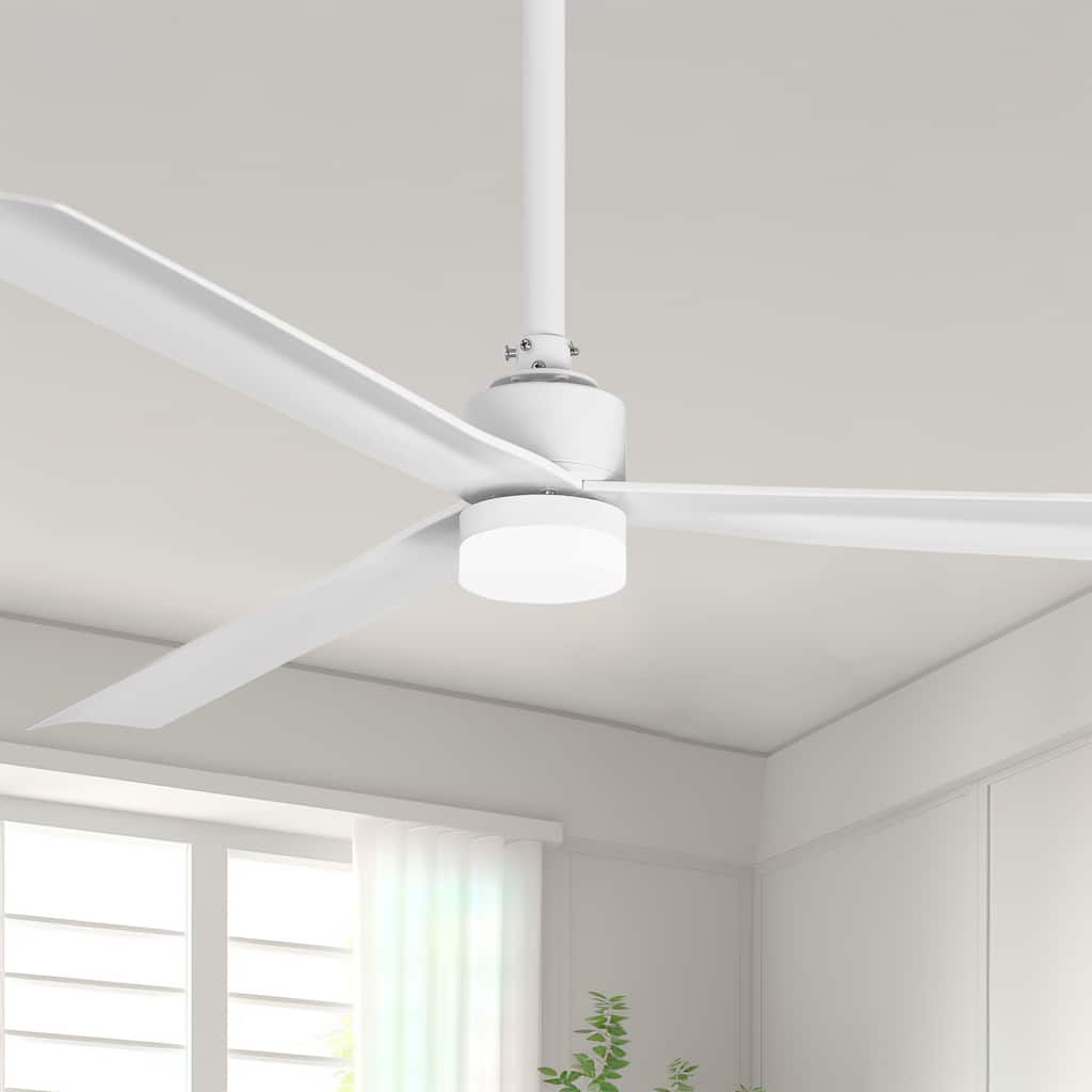 50" Modern White 3CCT Integrated LED Ceiling Fan with Light and Remote