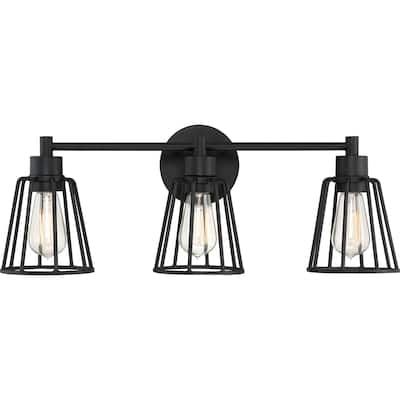 Atticus 3-Light Bathroom Vanity Light in Earth Black