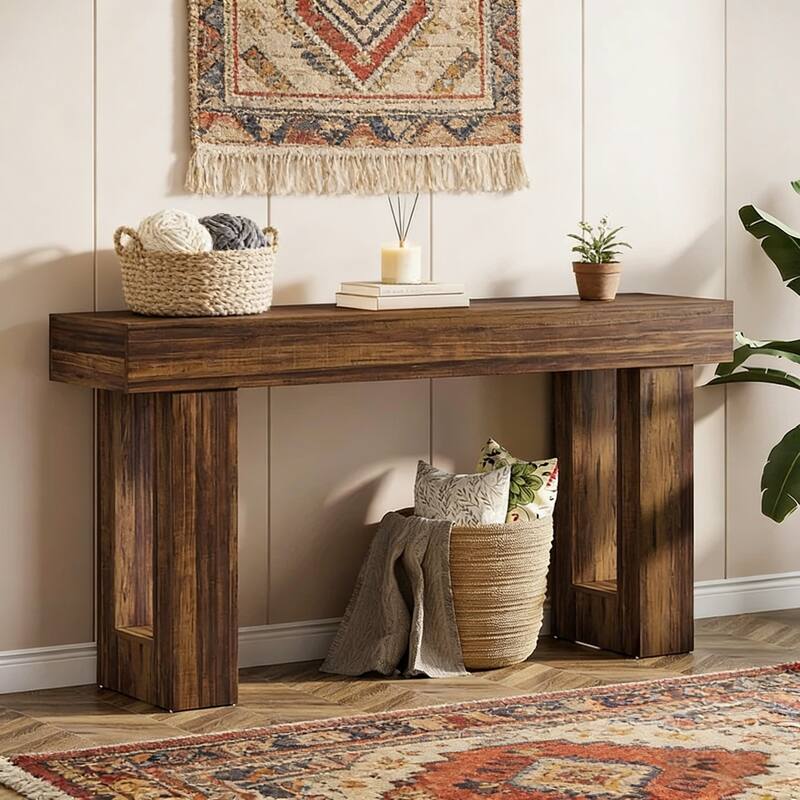 Wooden Entryway Country-Style Sofa Console Table