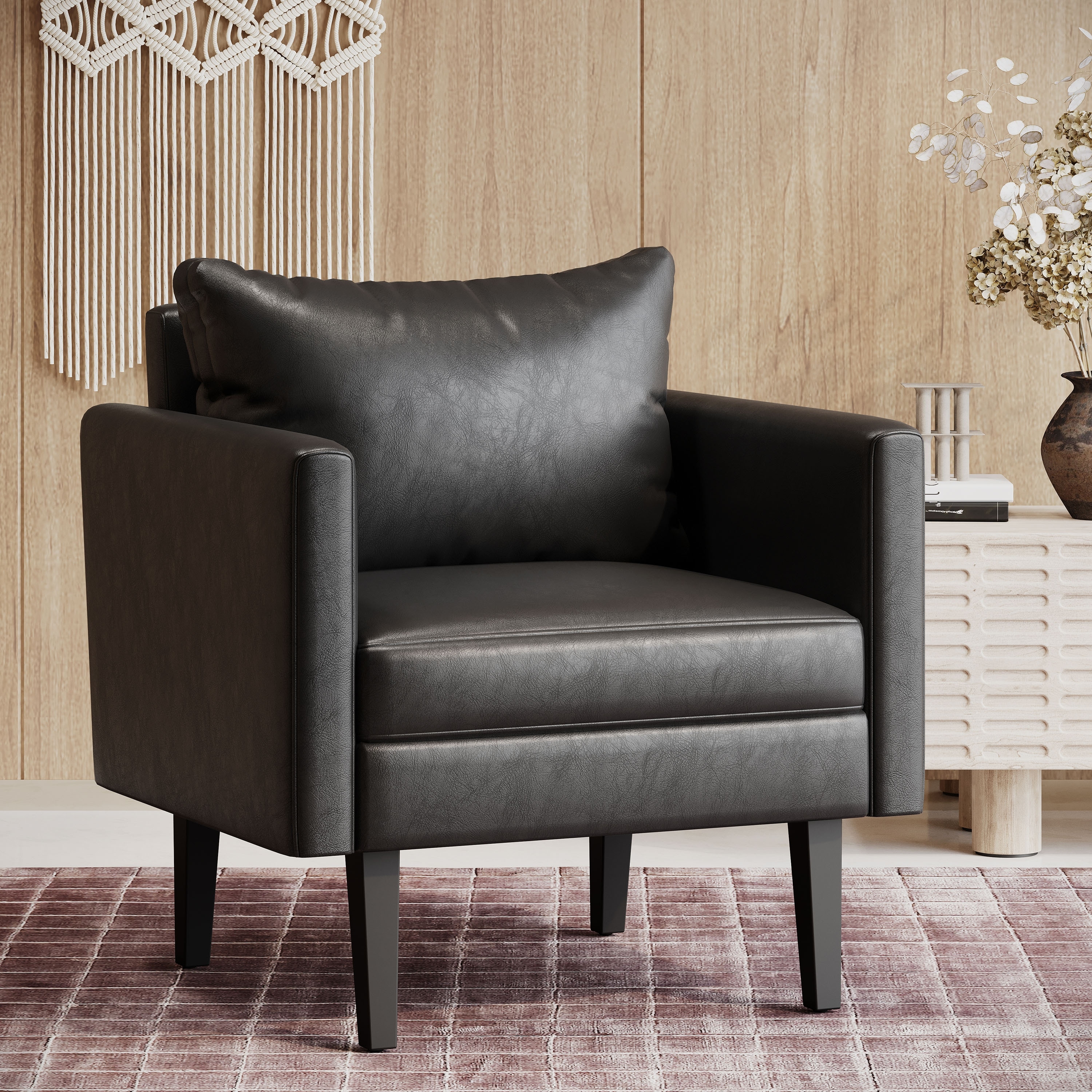 Lorenzo microfiber wingback club shop chair by christopher knight home