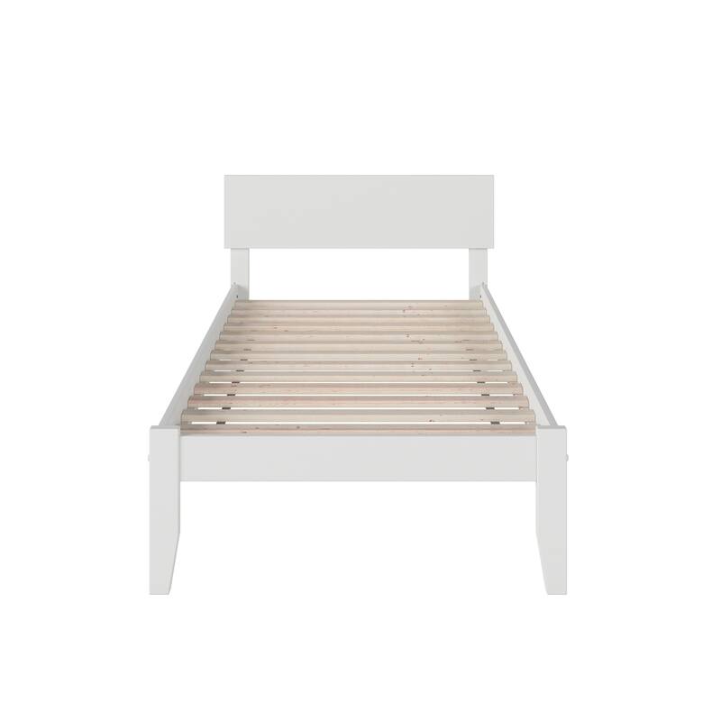 Orlando Twin Platform Bed with USB Charging Station in White