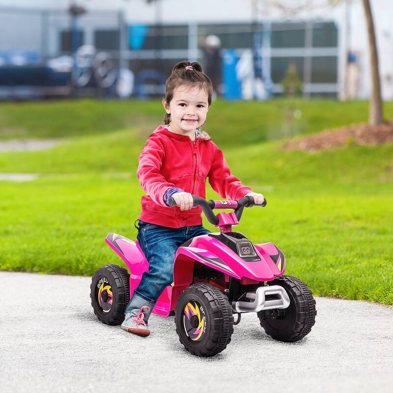 Electric Motorized Quad Battery Powered Vehicle with Forward/Reverse Switch for 18-36 Months Old Toddlers, Pink