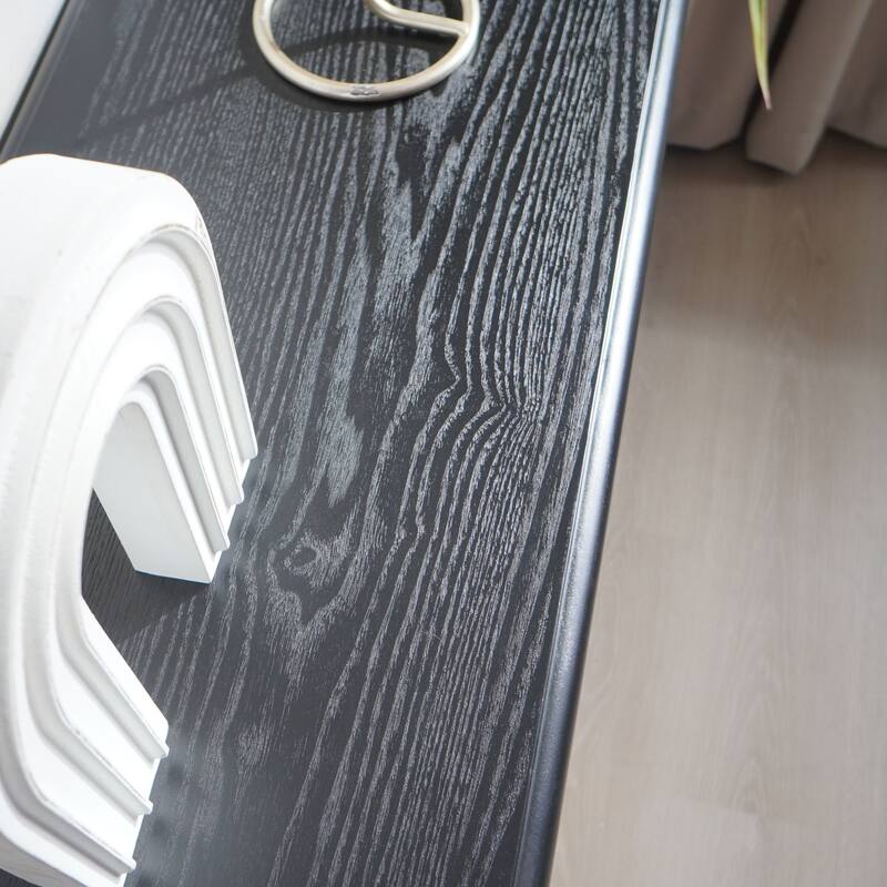 Wood Console Table, Modern Black Console Table, 56" W fluted entryway table,Black Entry Table Narrow Console Table Sofa Table