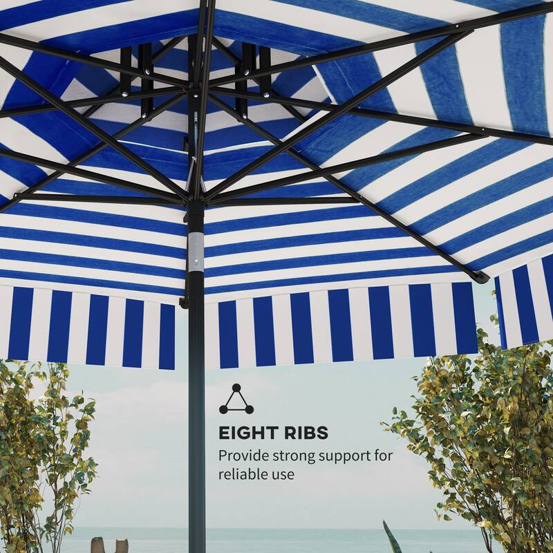 8.6 ft Outdoor Patio Umbrella for Garden Deck or Patio with Easy Hand Crank and Stable Design - 103.5"Dia x 98.8"H