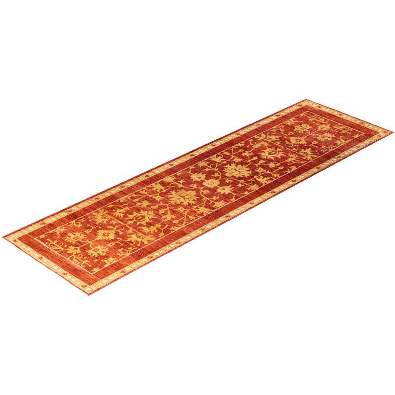 Contemporary Overdyed Wool Hand Knotted Runner - 2' 8" x 9' 4"