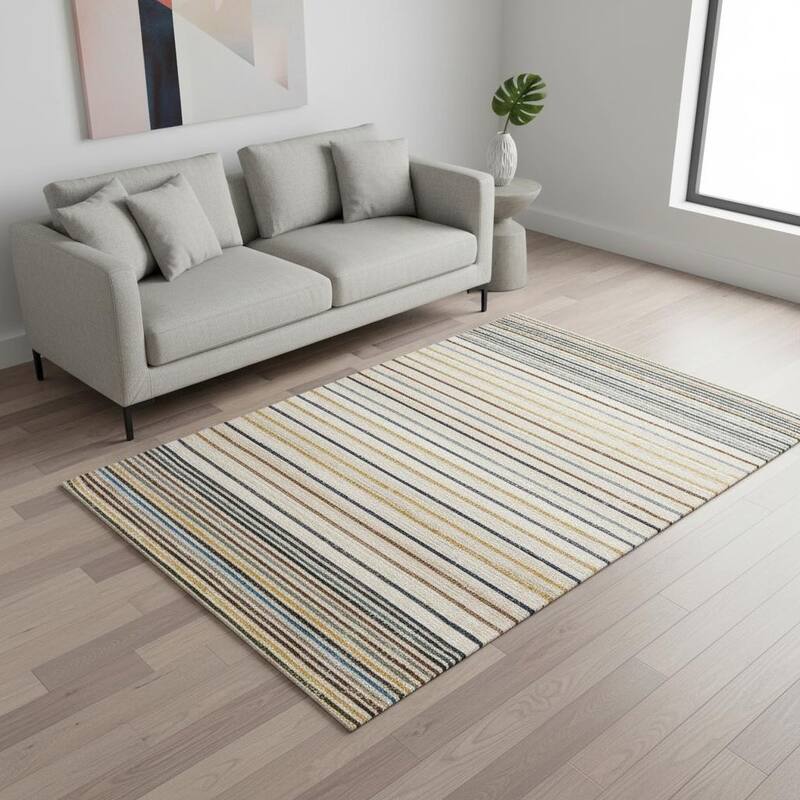 HomeRoots Striped Modern Rectangle Area Rug - 5' X 8' - 5' X 8'