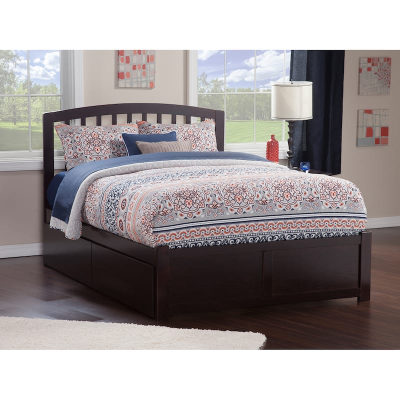 Richmond Full Platform Bed with Footboard and 2 Drawers in Espresso