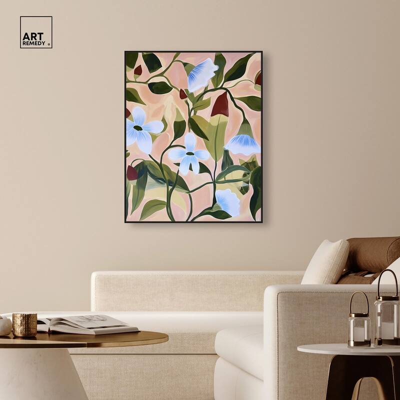 Bold Peach Petal Motif Canvas by Art Remedy