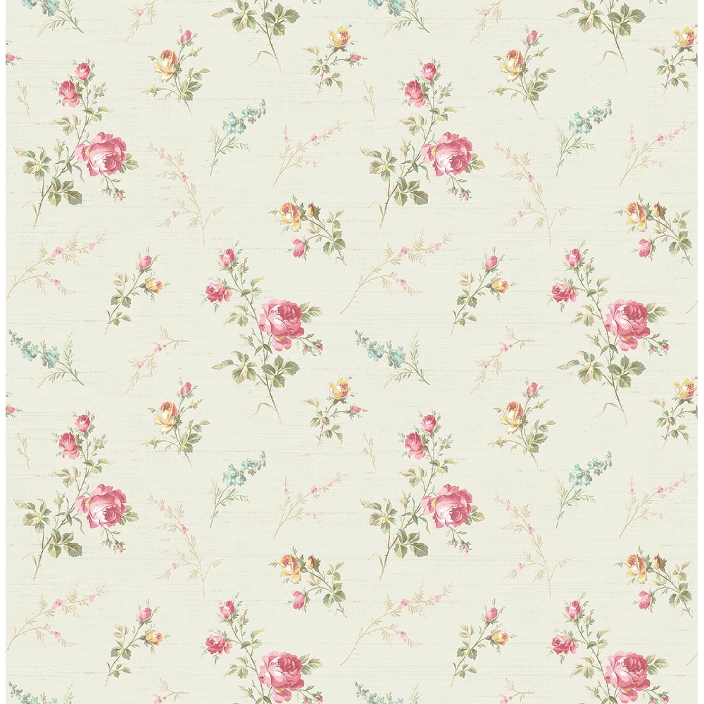 Seabrook Designs Grahm Rose Garden Unpasted Wallpaper