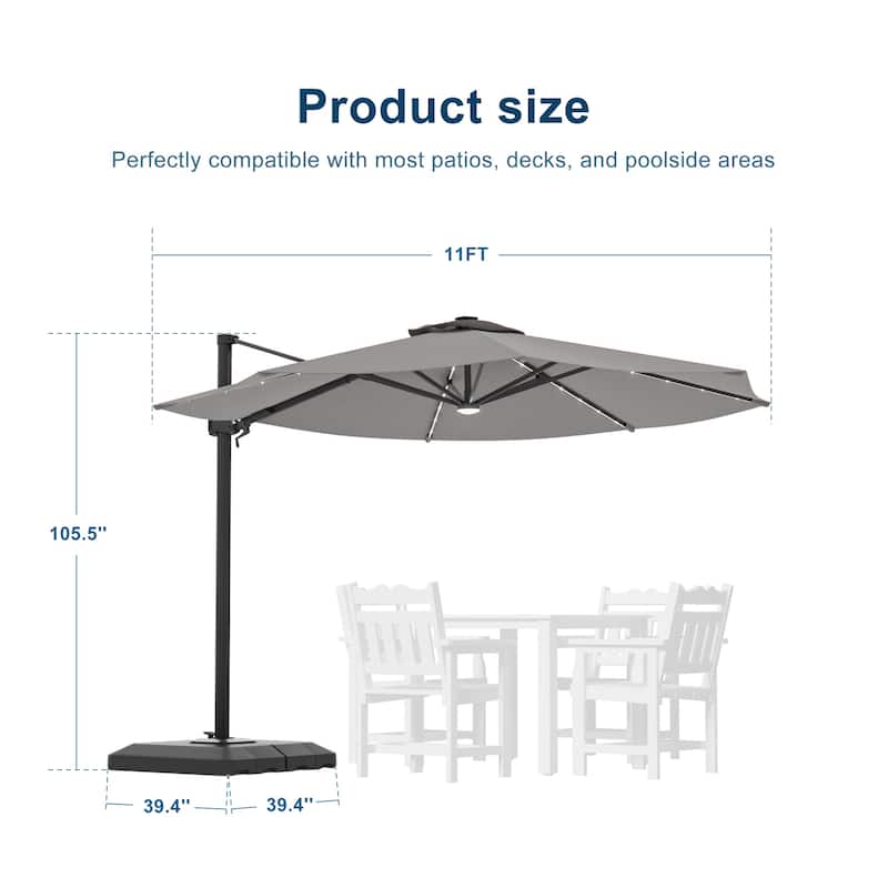 Outdoor 10FT LED Patio umbrella for Garden