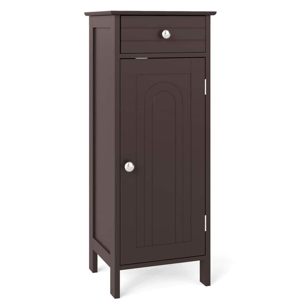 Costway Bathroom Floor Cabinet Storage Organizer Free-Standing with - See details
