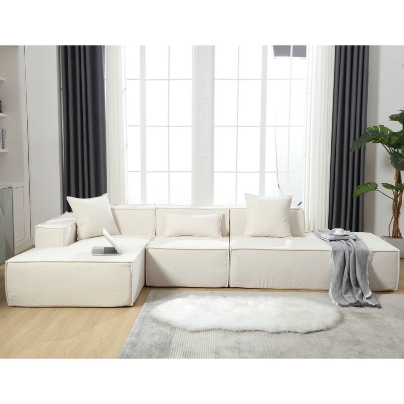 3-Seat Modern Modular Combination Free Installation L-Shaped Sofa Set
