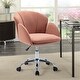 preview thumbnail 2 of 8, Modern Swivel Office Chair with Casters, Adjustable Lift Height, Pink