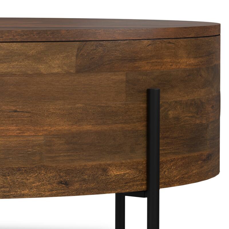 WYNDENHALL Farmington Modern Industrial Round Drum Coffee Table - 38"d x 38" w x 14"h