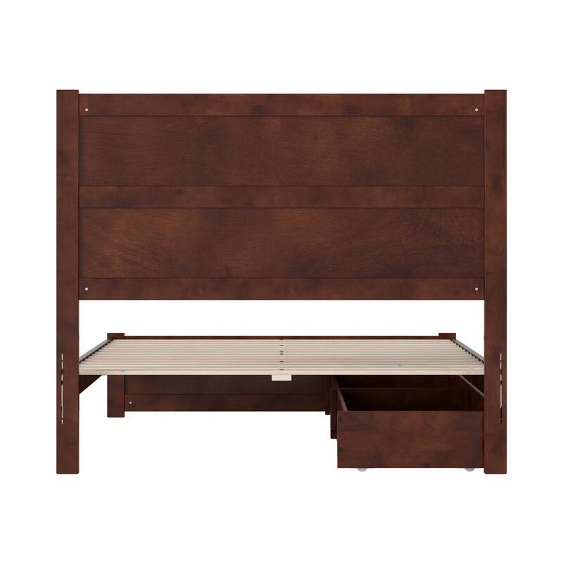 Aveline Wood Platform Bed with Matching Footboard & Storage Drawers