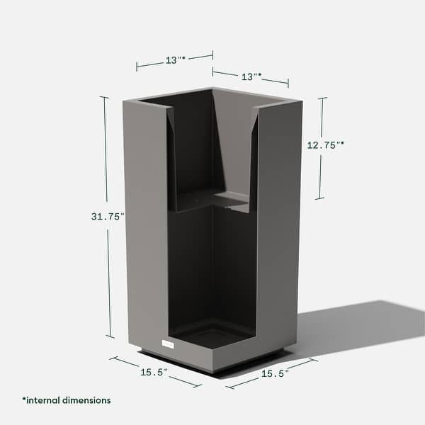 dimension image slide 4 of 6, Block Series Pedestal Planter