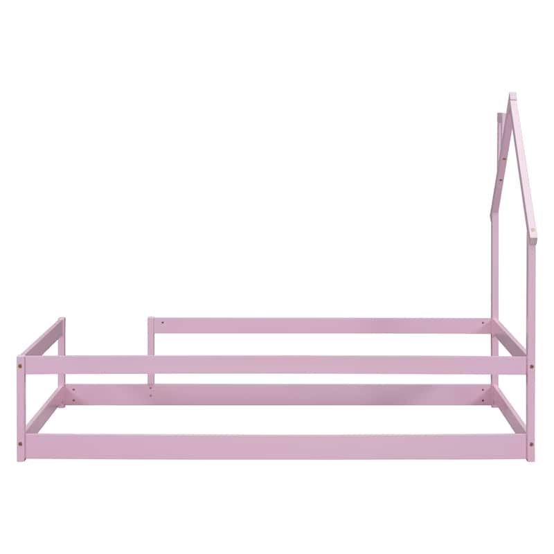 House-Shaped Headboard Floor Bed Platform Bed Kids Bed,Twin Size