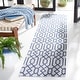 preview thumbnail 10 of 28, Martha Stewart by SAFAVIEH Joanneke Cotton Rug 2' x 8' Runner - Blue/Grey - Runner