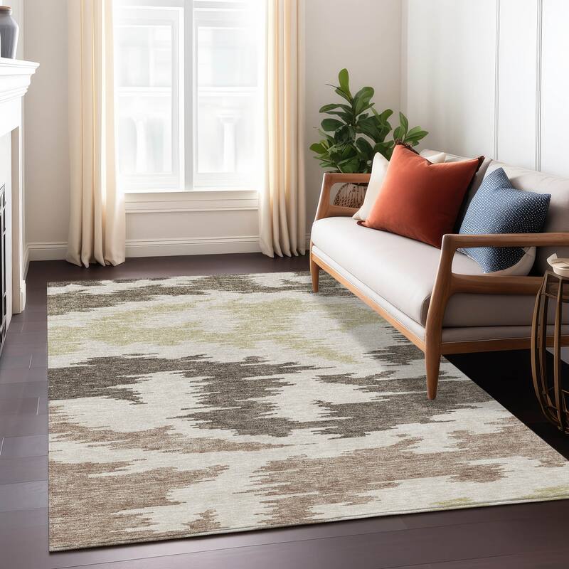 Machine Washable Indoor/ Outdoor Chantille Modern Boho Rug