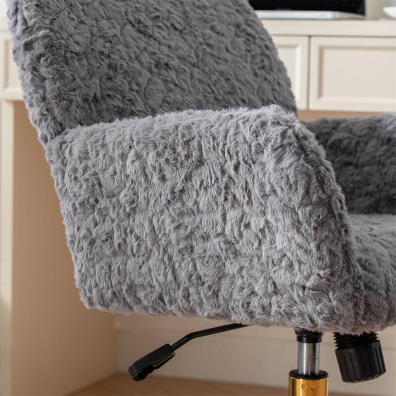 Home Swivel Office Desk Chair with Metal Base, Adjustable Vanity Chair