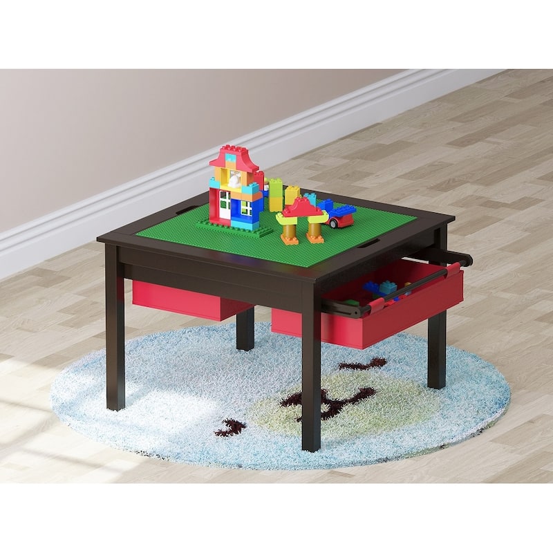 UTEX-2 in 1 Kids Activity Lego Table with Storage and Drawes