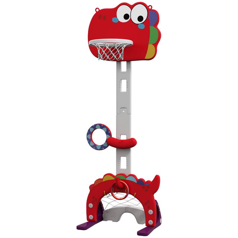 Basketball Hoop, Toddler Sports Activity Center, 5 Level Adjustable Height Basketball Goal with Soccer, Golf, Ring Toss