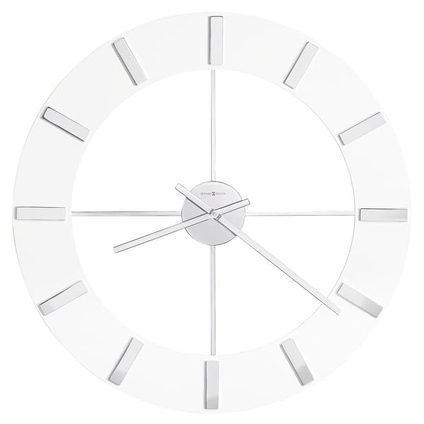 slide 1 of 1, Howard Miller Pearl White 30-Inch Numberless Glass Wall Clock