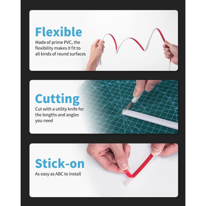 Art3d 10 Ft Peel and Stick Trim for Backsplash Tile Edge, Self-Adhesive Liner for Corner Decor in Stainless Steel