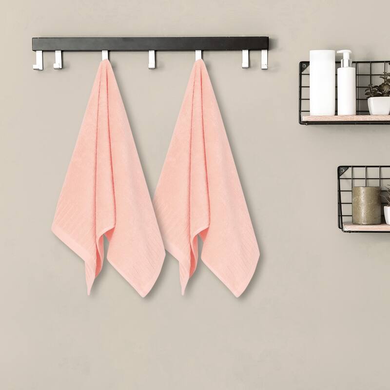 Striped Pattern 2 Pack Hand Towels, Cotton Comfortable Hand Towels for Bathroom, Kitchen 14" x 30"