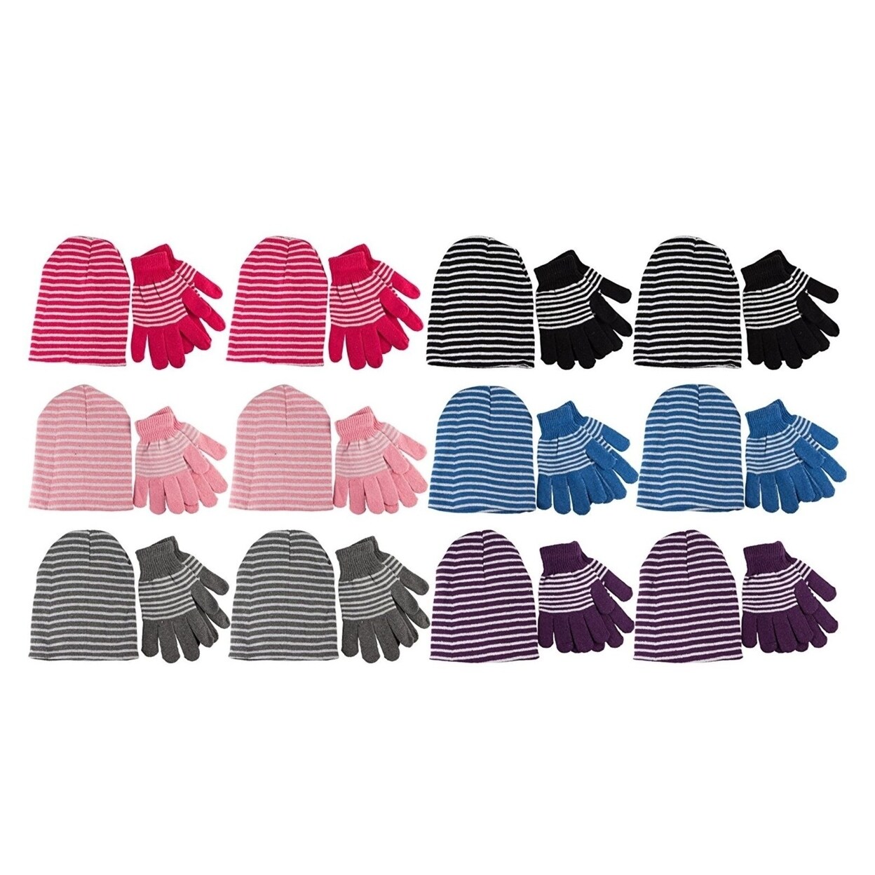 Shop Excell Ladies 2 Piece Set Of Excell Striped Winter Glove And