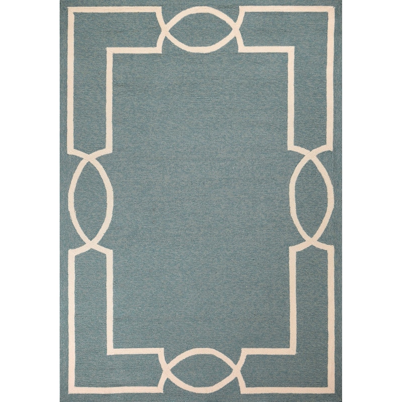 Allof Elegant Plain Weather Resistant Heritage-Inspired Hand-Woven Outdoor Rug