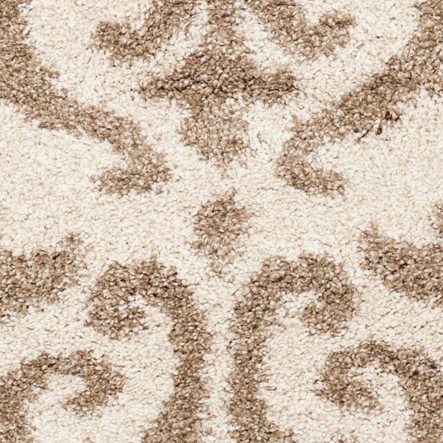 SAFAVIEH Florida Shag Honey Ornate Damask 1.2-inch Thick Rug