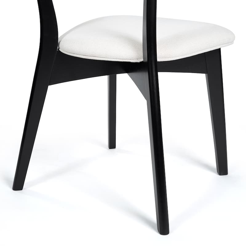 Chazz Mid-Century Modern Upholstered Rubberwood Dining Chairs (Set of 2) by Christopher Knight Home