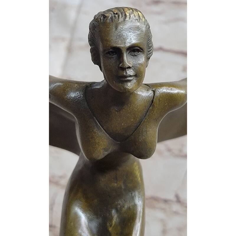 Spirit Of Ecstasy Rolls Royce Hood Ornament Bronze Statue Sculpture Figure 12 Inches X 8 Inches
