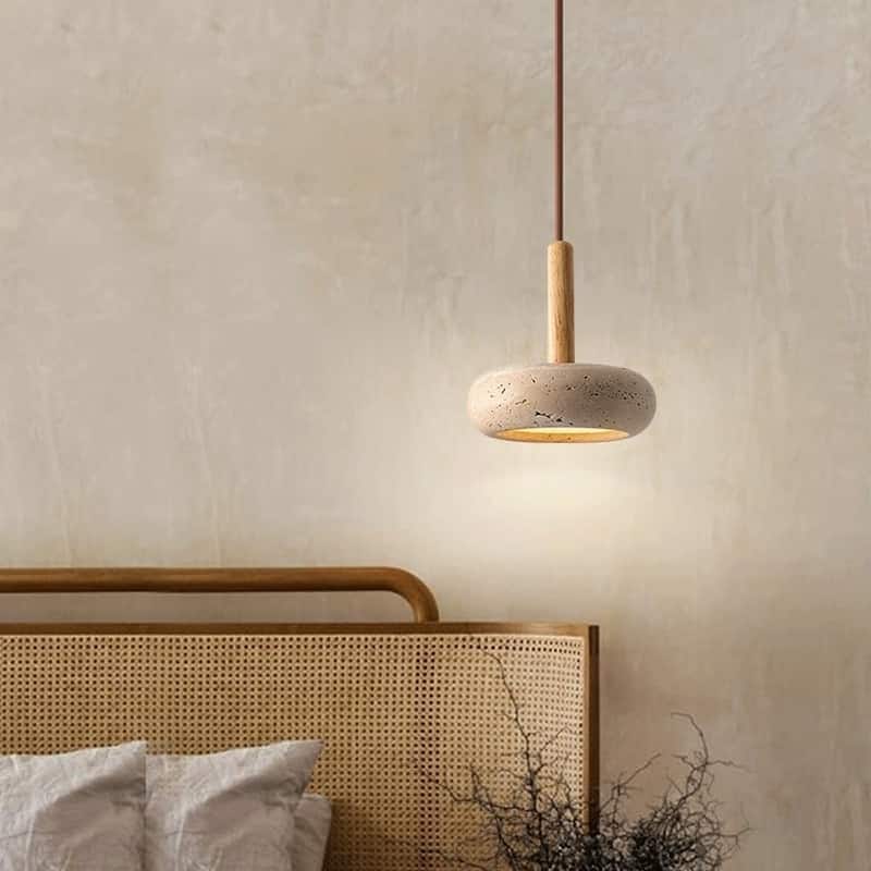 Modern pendant light yellow kitchen light wood hanging light