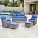 Option Brown Wicker / Blue Cusion