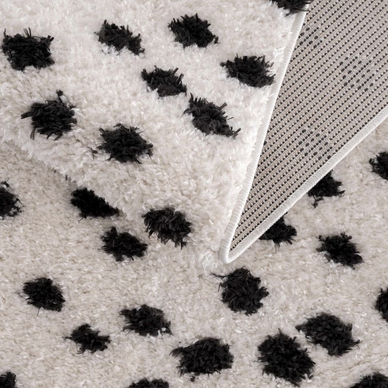 Hauteloom Cansu Living Room, Bedroom Area Rug - Contemporary - Plush Pile - Black - 2' x 3'