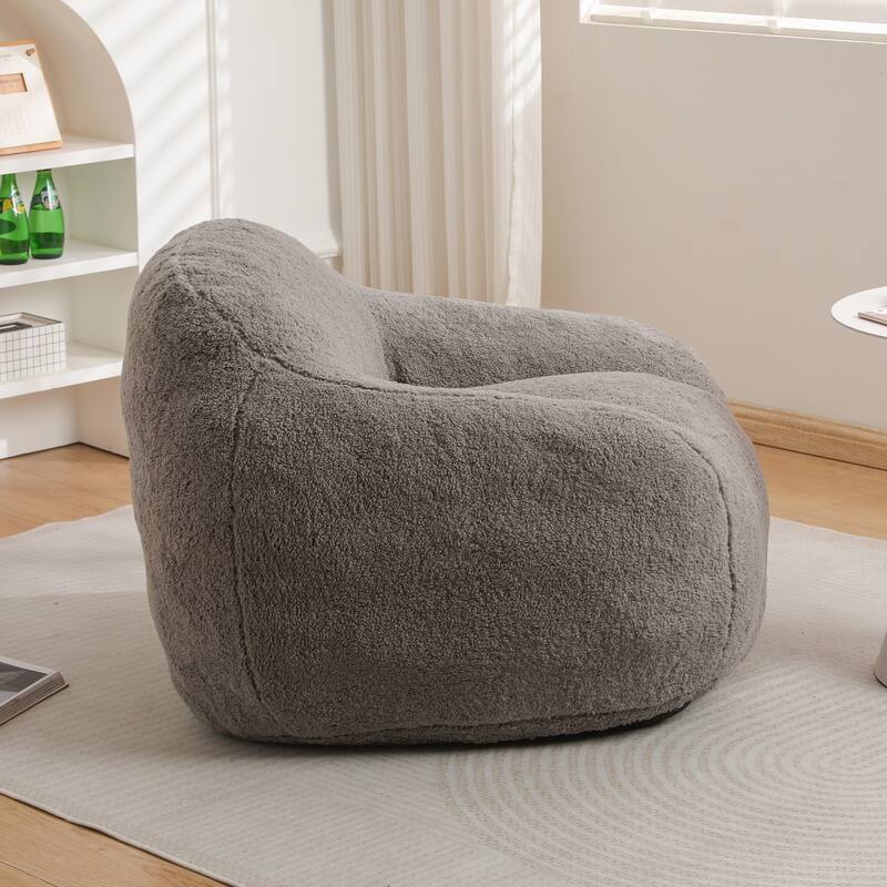 Side Chair Upholstered Chair Leisure Chair Reading Chair Light Gray Reading Chair Bean Bag Couch with Armrest