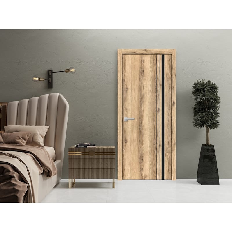 Solid French Door 18 x 80 Planum 0011 Oak with| Bathroom