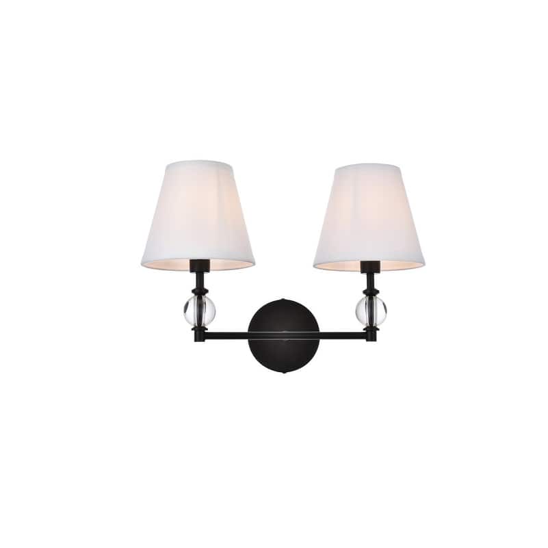 Bella 2-light Bath Sconce with White Fabric Shade