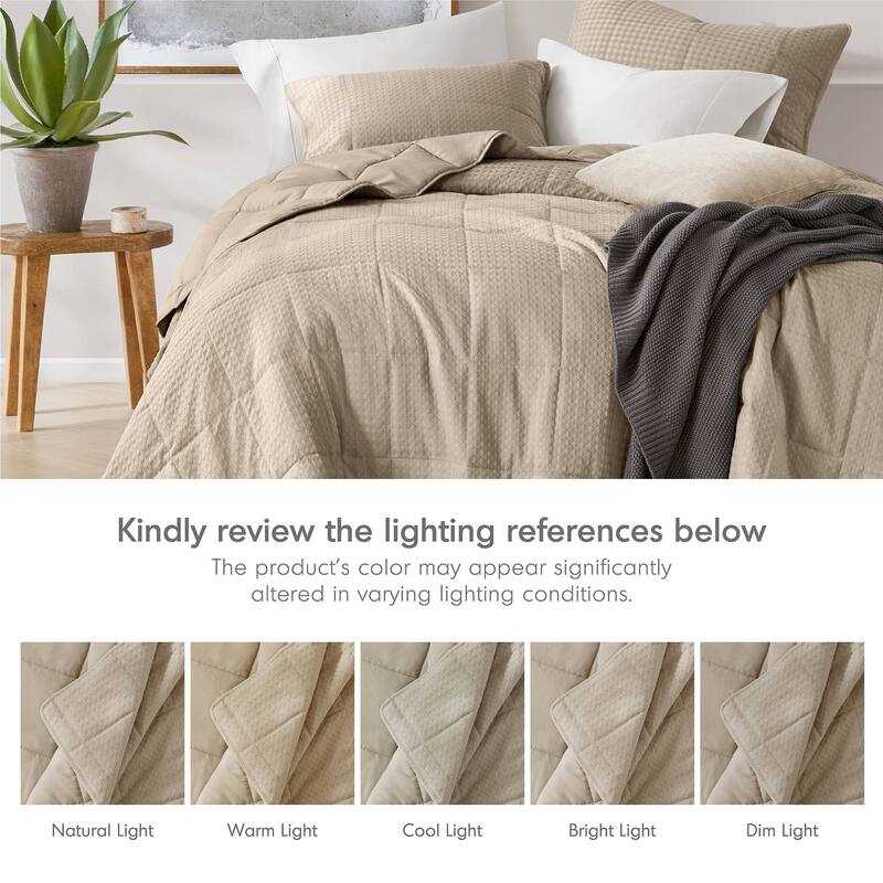Chelsea Square Mina Waffle Weave Textured Quilt Set