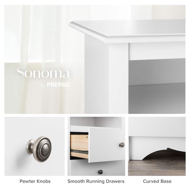 Prepac Monterey 6 Drawer Double Dresser for Bedroom, Wide Chest of Drawers, Traditional Bedroom Furniture
