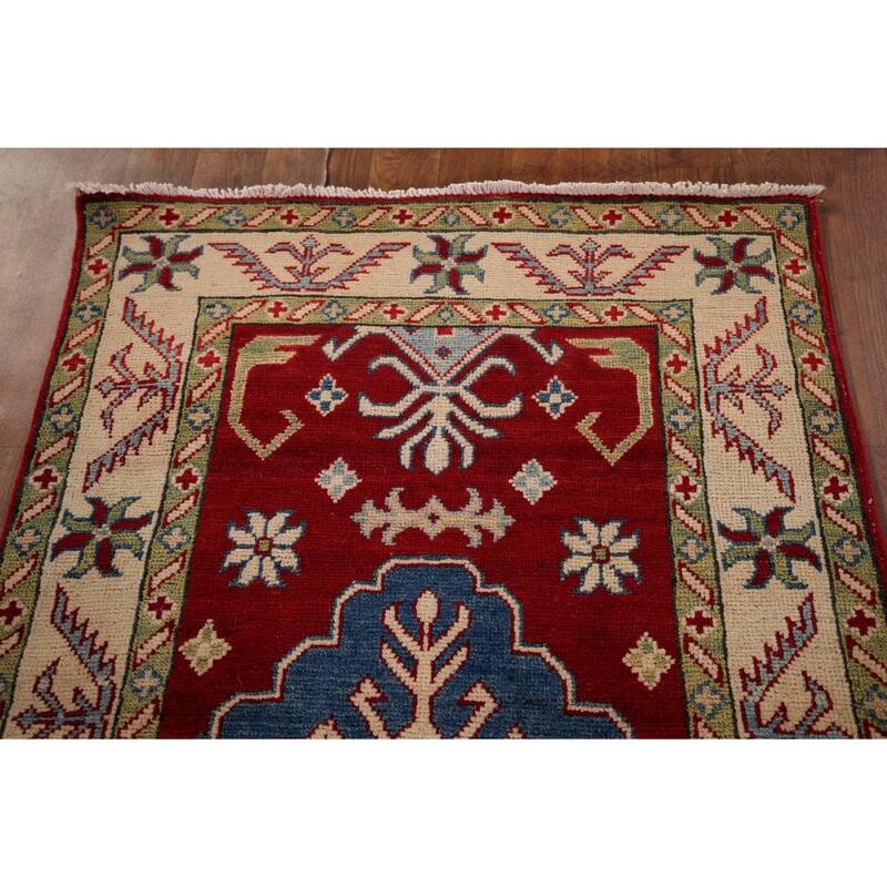 Kazak Oriental Runner Rug Handmade Wool Carpet - 2'8" x 10'0"