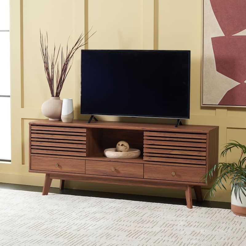 SAFAVIEH Alatar 3-Drawer Entertainment TV Media Stand (65" Flatscreen TV) - 58.7 in. x 15.2 in. x 23.9 in.