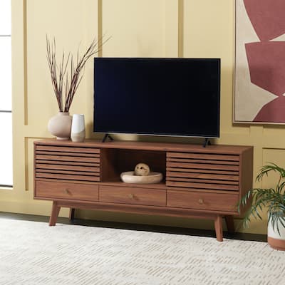 SAFAVIEH Alatar 3-Drawer Entertainment TV Media Stand (65" Flatscreen TV) - 58.7 in. x 15.2 in. x 23.9 in.