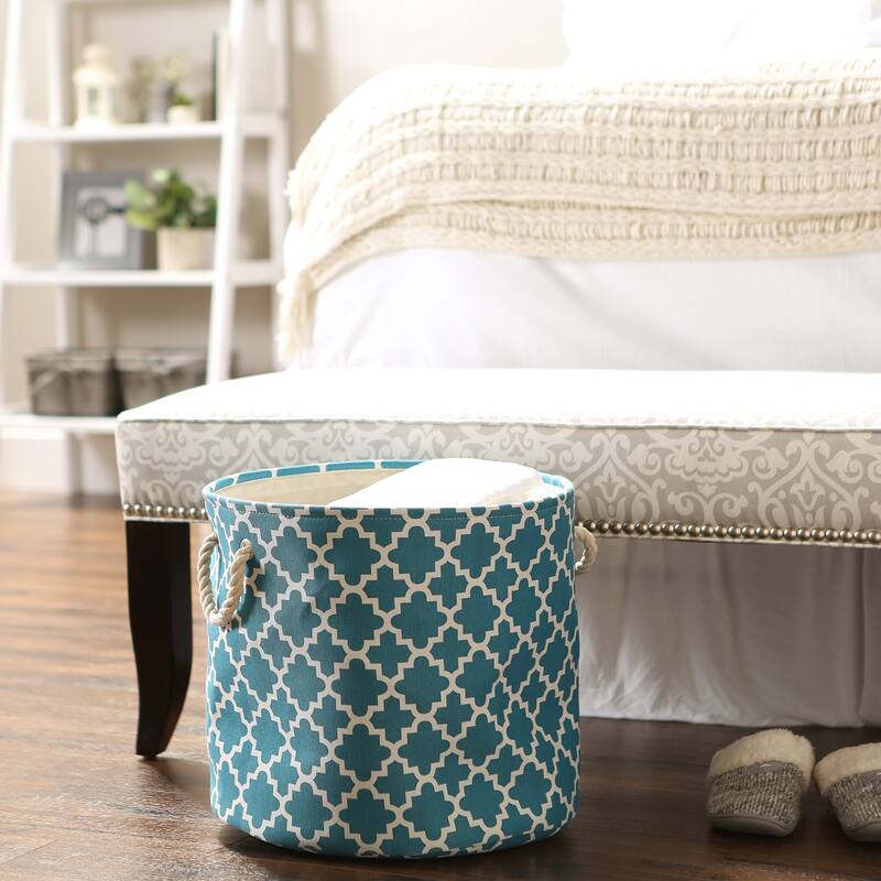 DII Round Lattice Decorative Storage Bin