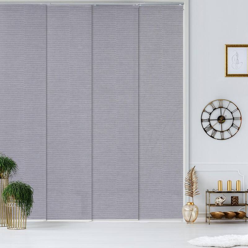 GoDear Design Natural Woven Adjustable Sliding Panel Track Blinds, Vertical Blinds, Timeless Series, 45.8"- 86" W x 96" L