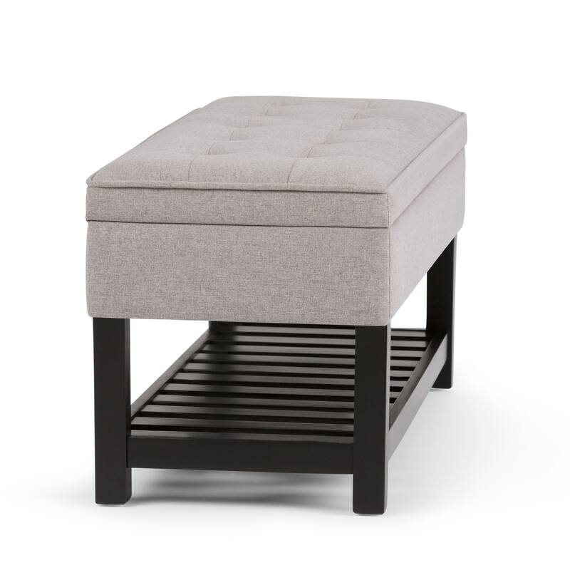 Storage Ottoman Bench with Open Bottom - Gray