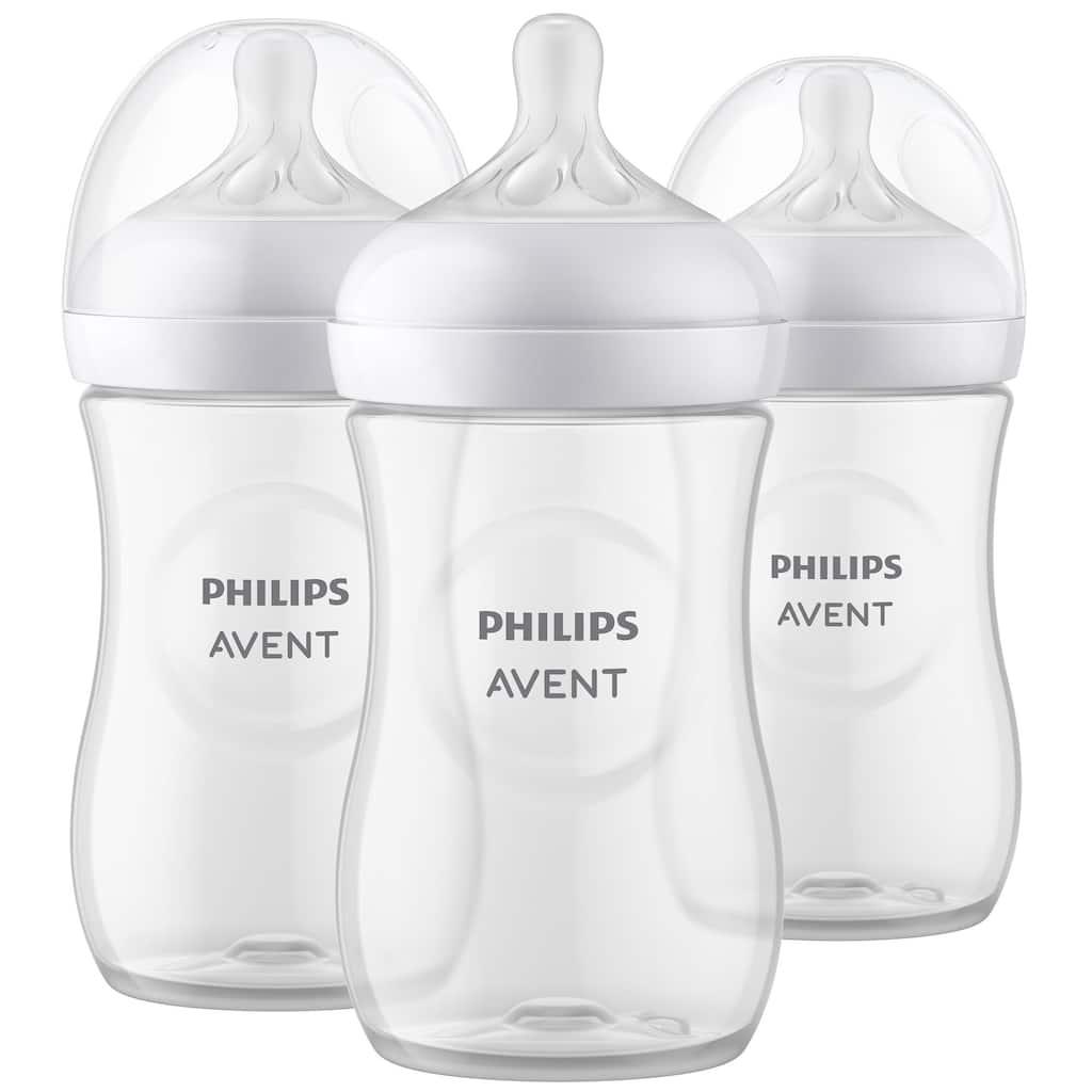 Natural Baby Bottle with Natural Response Nipple 3 Pack in Clear