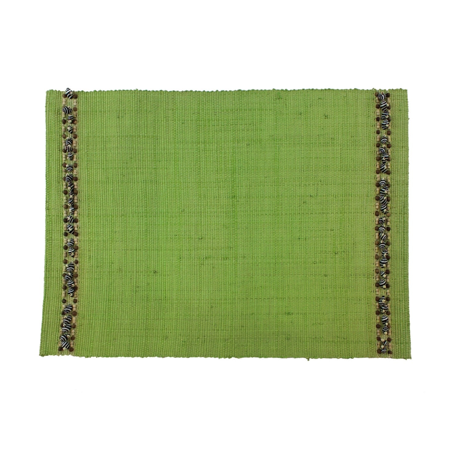 Green Raffia Placemats Set of 4, 13" x 19"